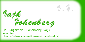 vajk hohenberg business card